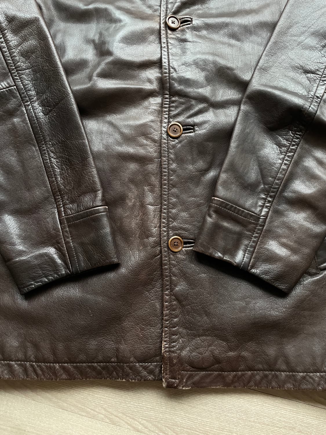 90s 올드갭 레더 카코트 브라운 gap carcoat 상품이미지4