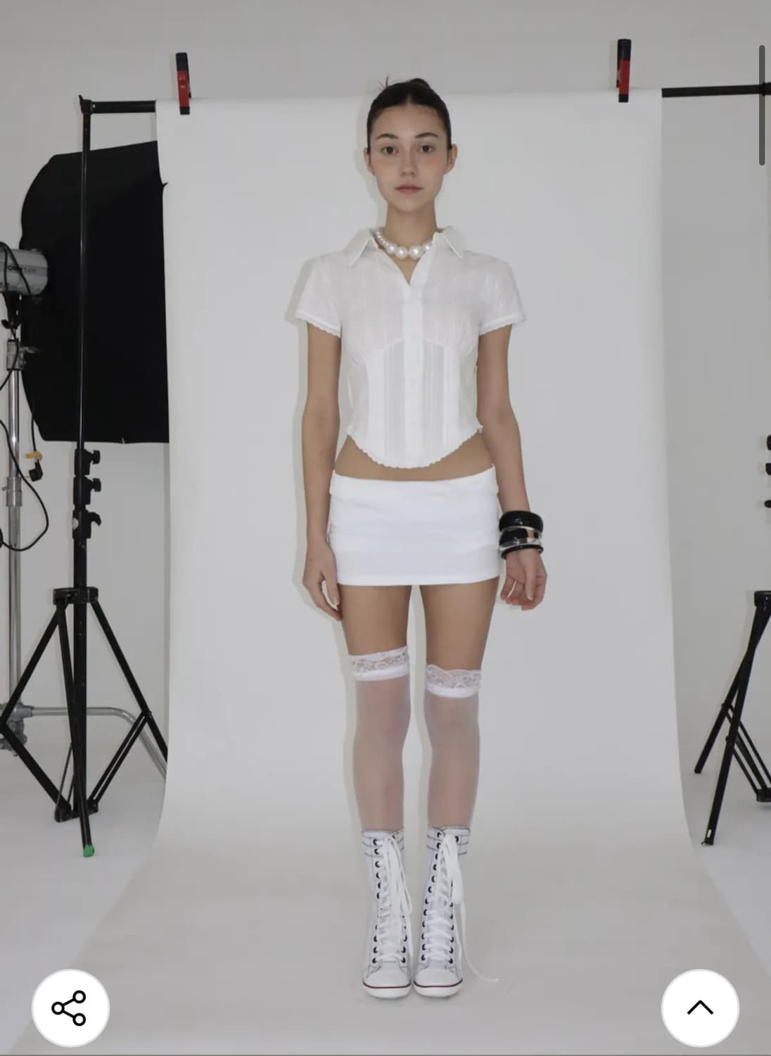 비엔프롬 빈티지 핀턱 레이스 블라우스 상품이미지2