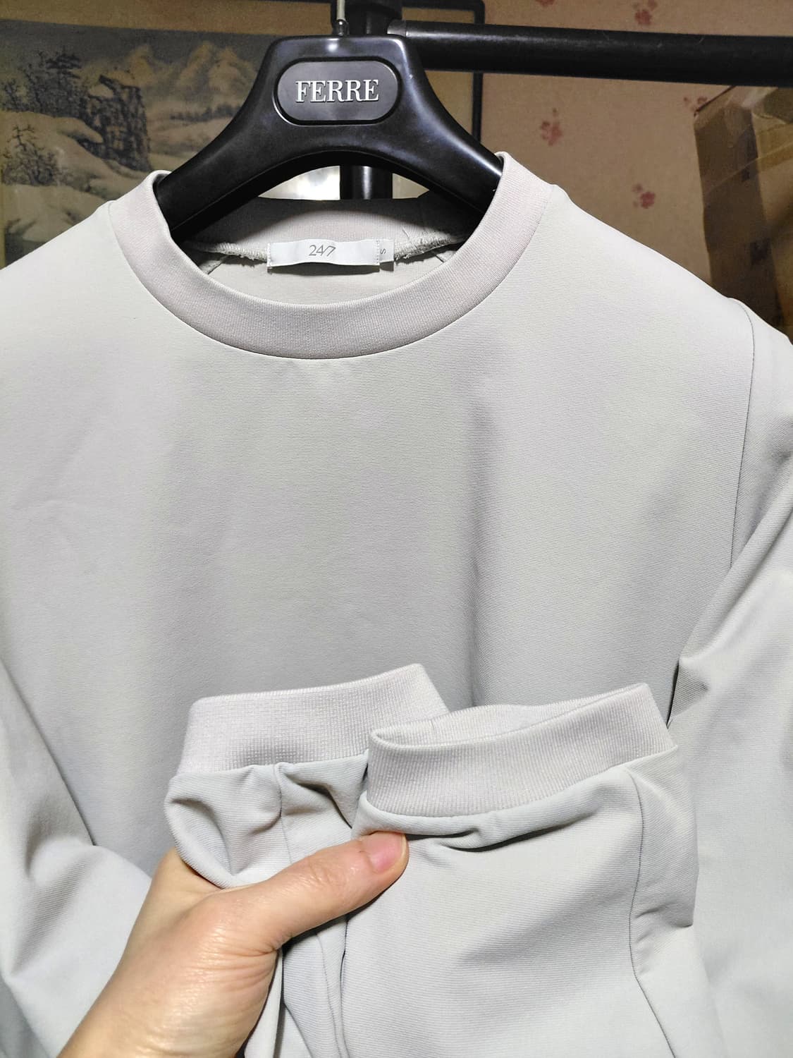 [247시리즈]오버핏 나일론 바람막이 맨투맨 S(95)사이즈 상품이미지8