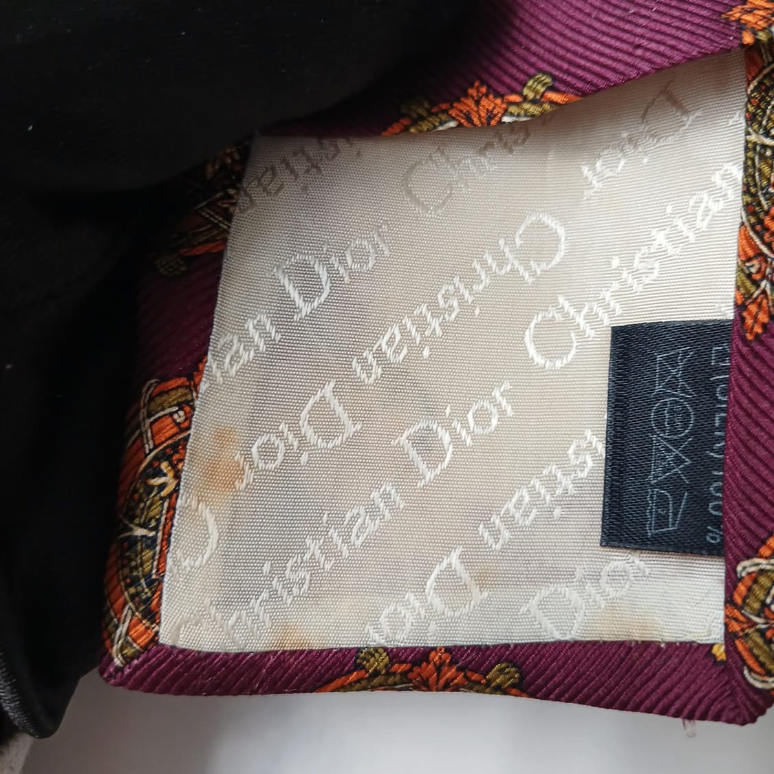 크리스찬디올 와인 플로럴 오너먼트 패턴 넥타이 9.5cm A등급 E950 상품이미지7