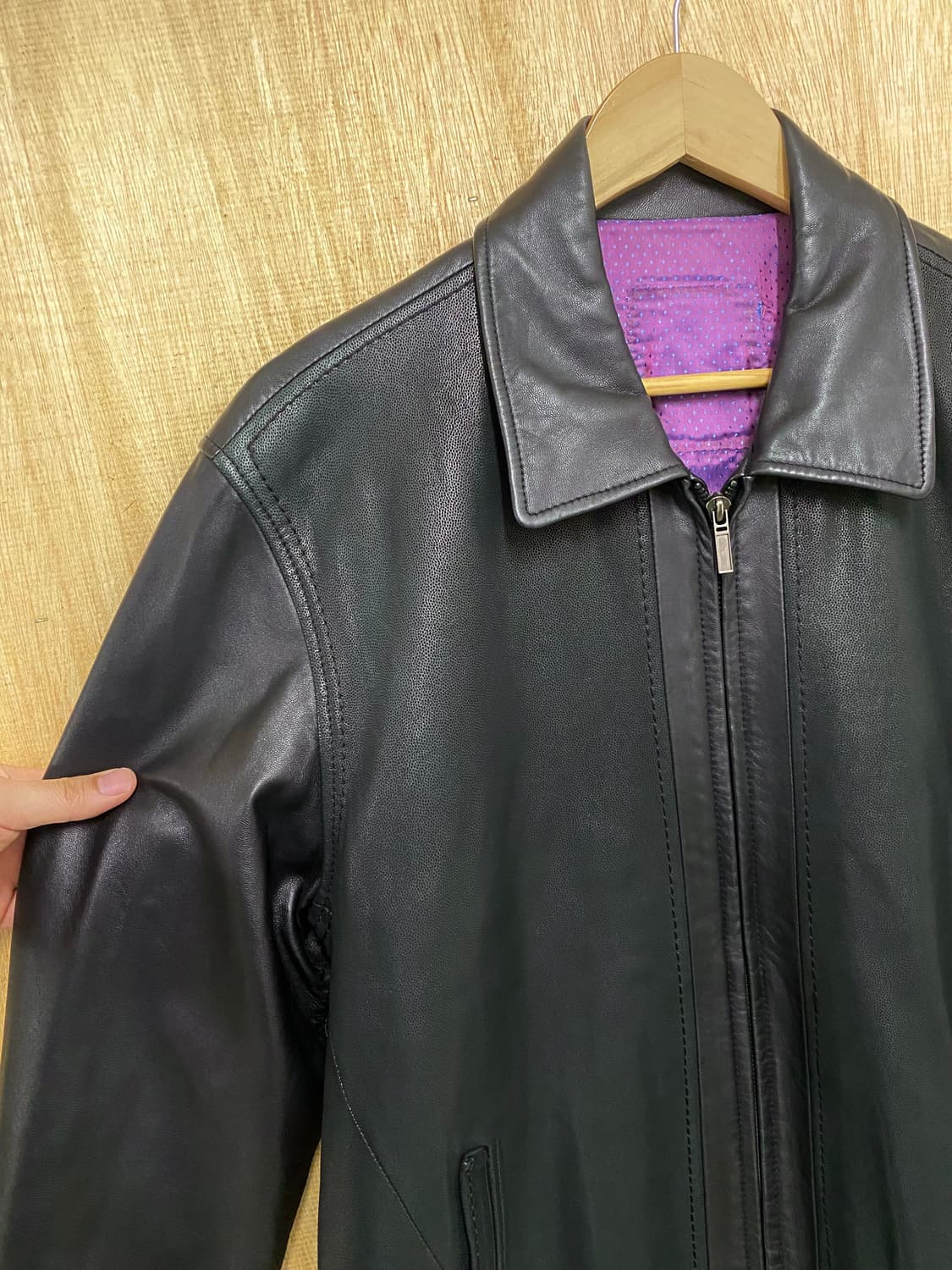 VTG minimal leather jacket 상품이미지7