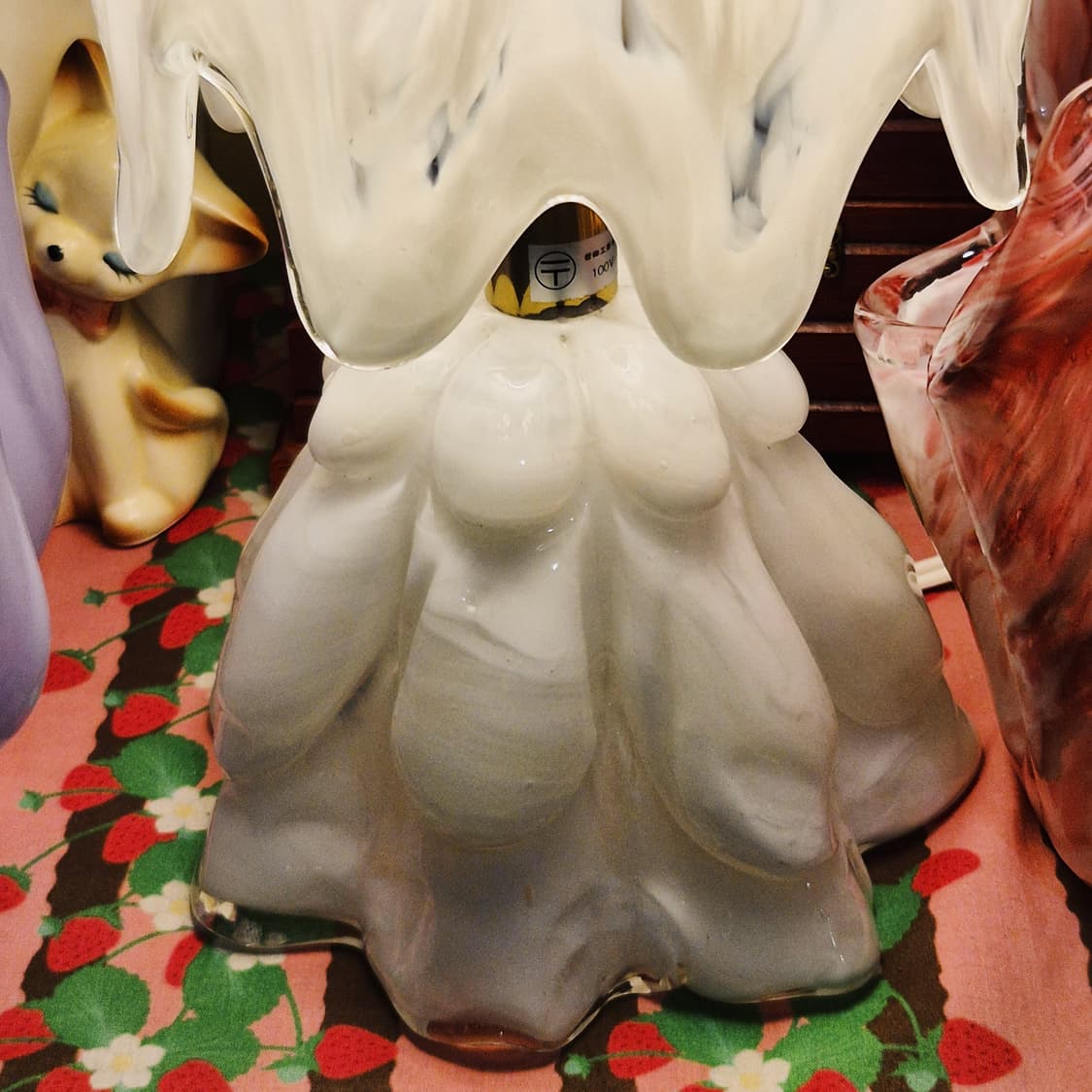 70s 이와타 요리코 화이트 마블 빅 램프 상품이미지3