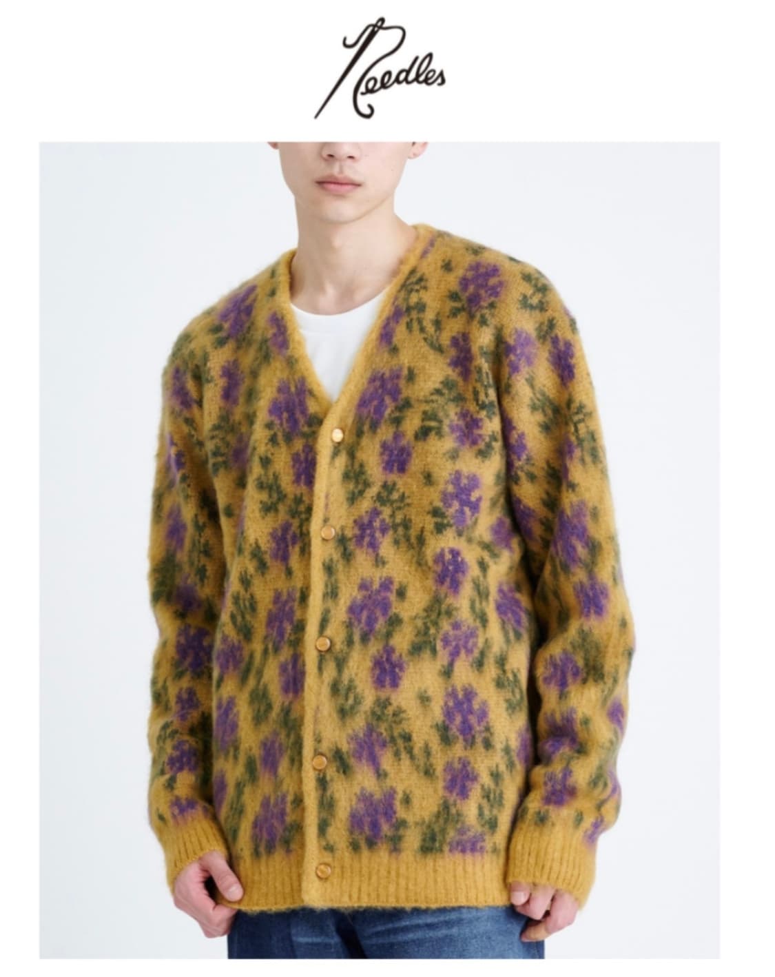 니들스 모헤어 가디건 S 옐로우 상품이미지3