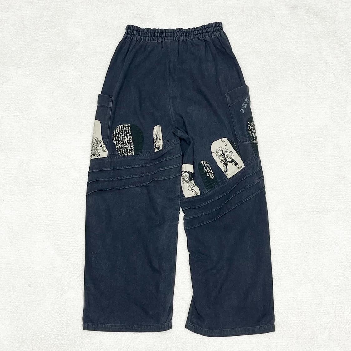 재팬 빈티지 우키요에 절개 밴딩 팬츠  상품이미지6