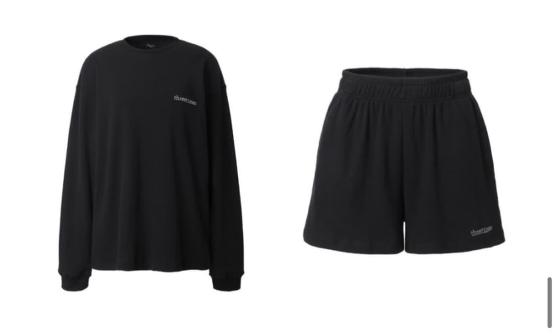 쓰리타임즈 Cozy waffle top&shorts 상품이미지1