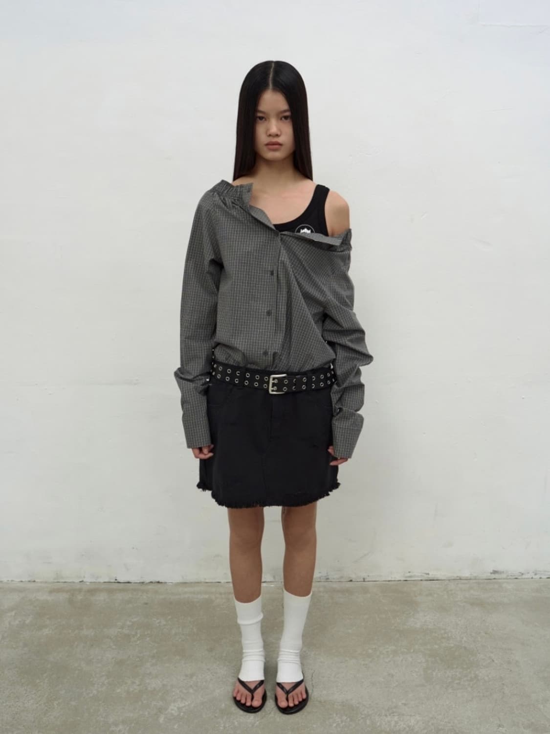 Lcdc tm 체크 레이어드 스커트 상품이미지3