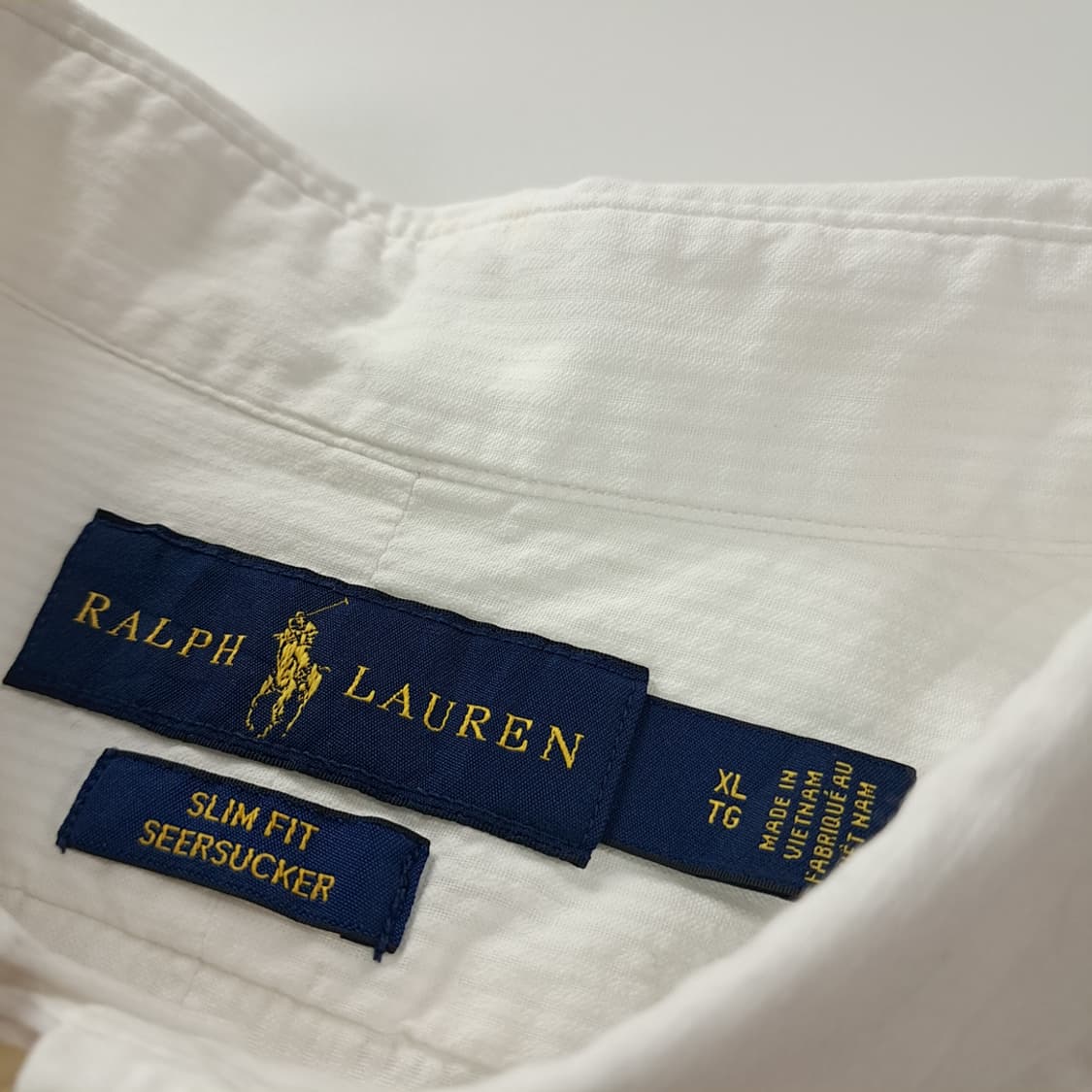 CK226 XL 폴로 시어서커 버튼다운 화이트 반팔 셔츠 남방 상품이미지3