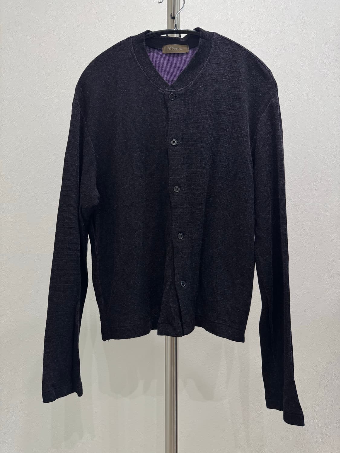 요지야마모토 00‘s 다크퍼플 크롭 가디건 상품이미지4