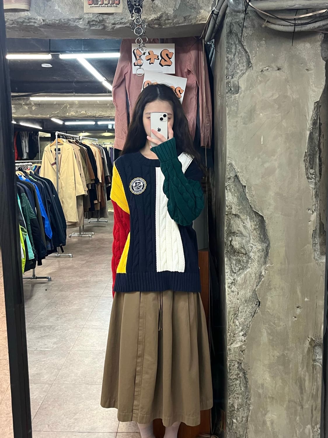 타미힐피거 배색 니트 네이비 L #csz3224 상품이미지2