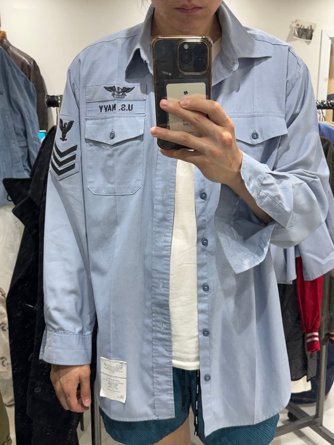 02s USN 미해군 샴브레이 셔츠 상품이미지9