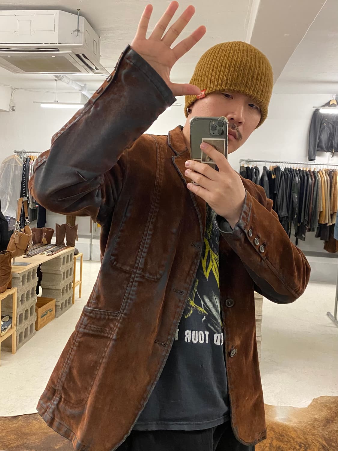 VTG velvet waxed coating jacket 왁스 코팅 자켓 상품이미지1