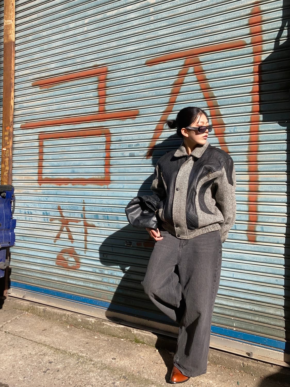 REDOX 울 헤링본 × 양가죽 하이브리드 자켓  상품이미지1