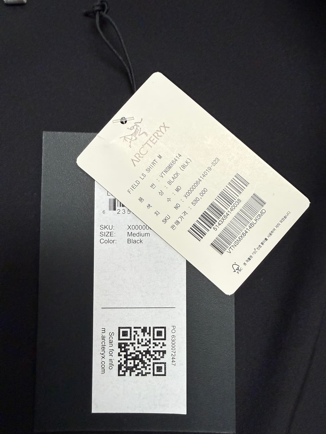 아크테릭스 베일런스 필드 ls 셔츠 블랙 m사이즈 상품이미지6