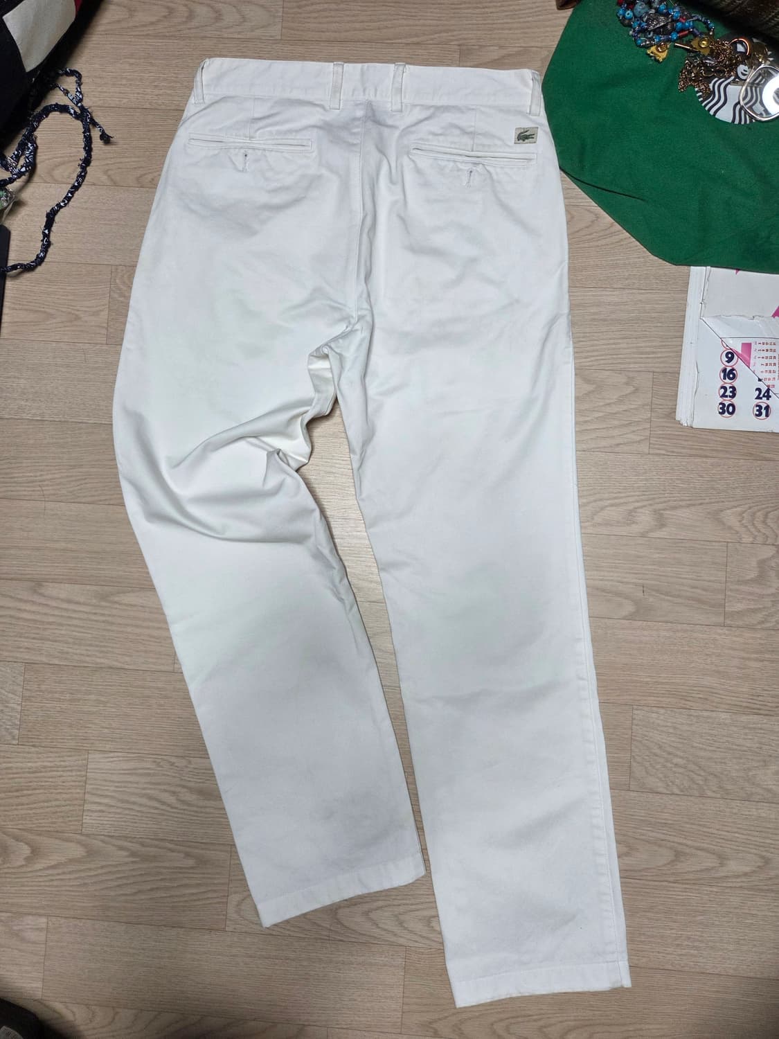 LACOSTE 화이트진 데님 팬츠 치노 오피서 라코스테  상품이미지2
