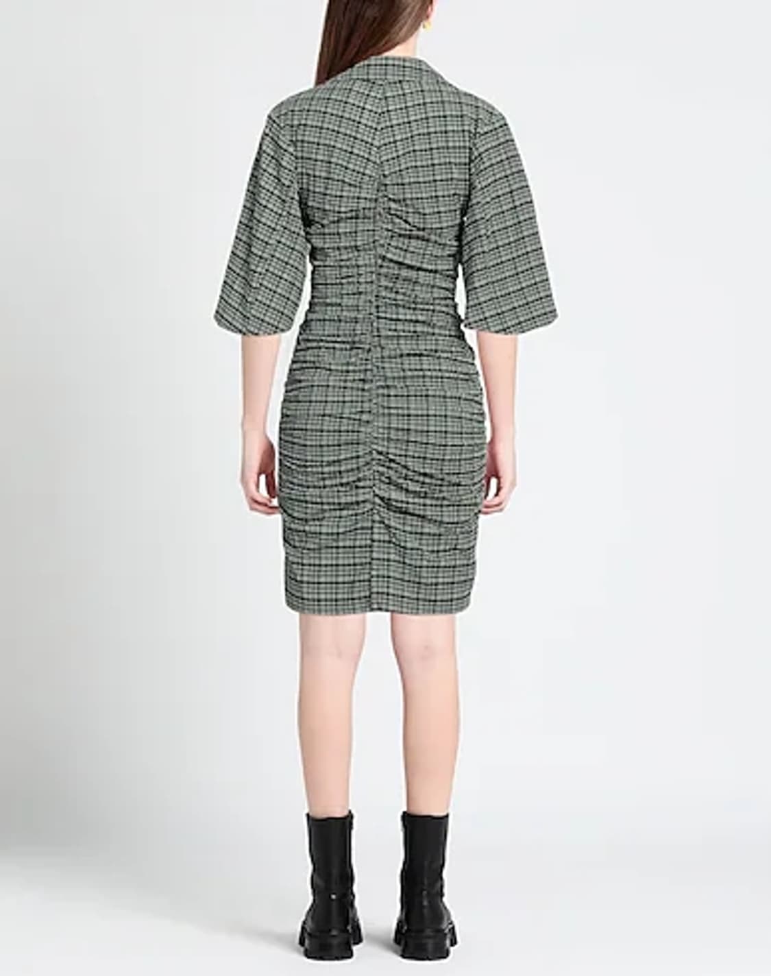 GANNI 가니 체크 셔링 미니 원피스 상품이미지4