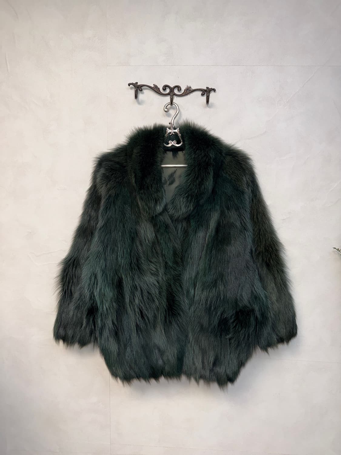 Deep green fox fur coat jacket  상품이미지1
