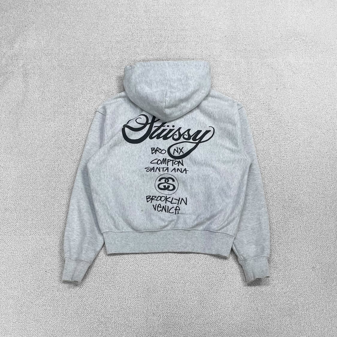 스투시 Stussy 월드투어 후드집업 그레이 상품이미지2