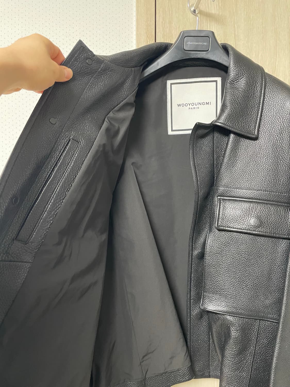50사이즈, 우영미 21fw 사슴 가죽자켓 블랙 상품이미지3