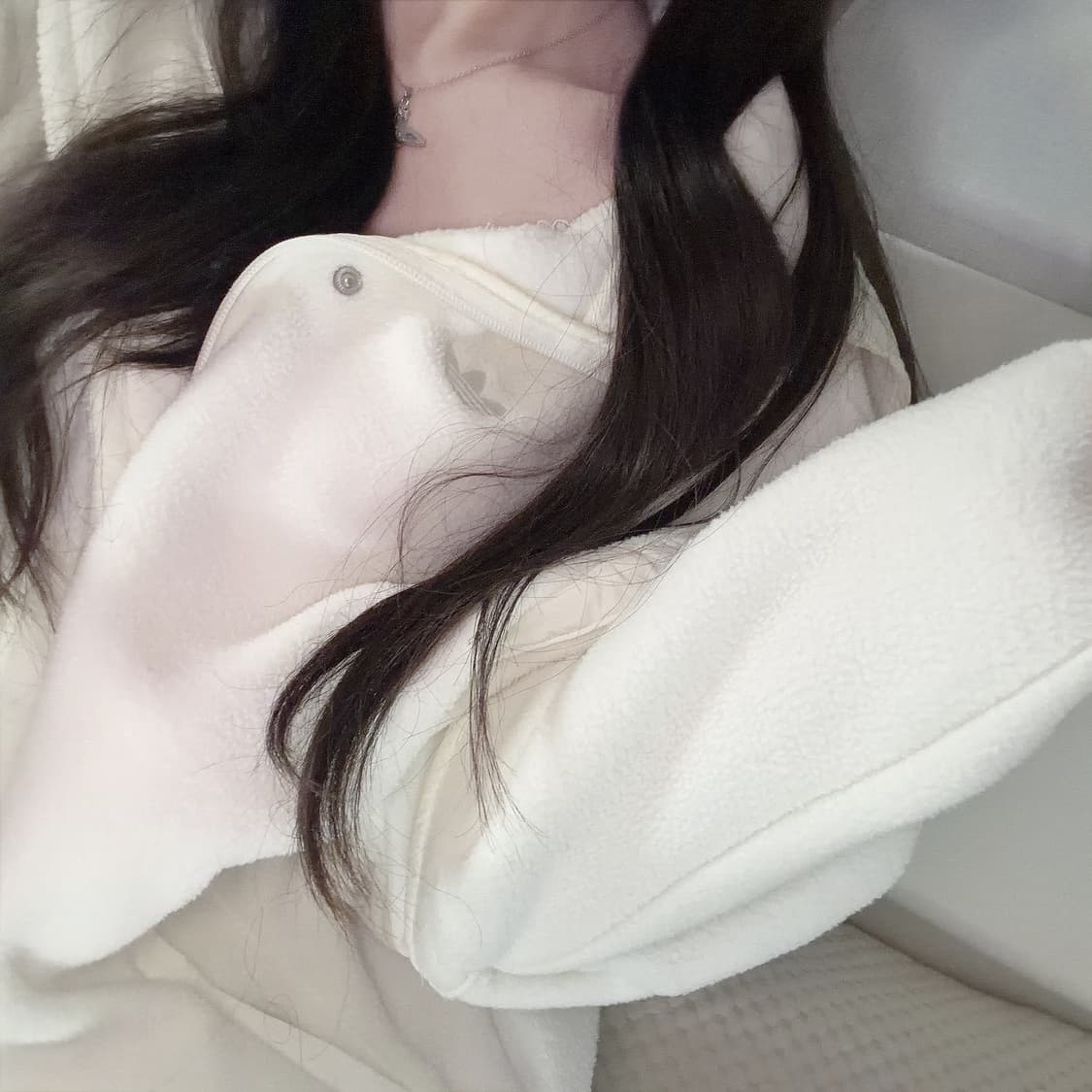 아디다스 아이보리 눈꽃 아방 후리스 자켓 s 🐰🤍 상품이미지2