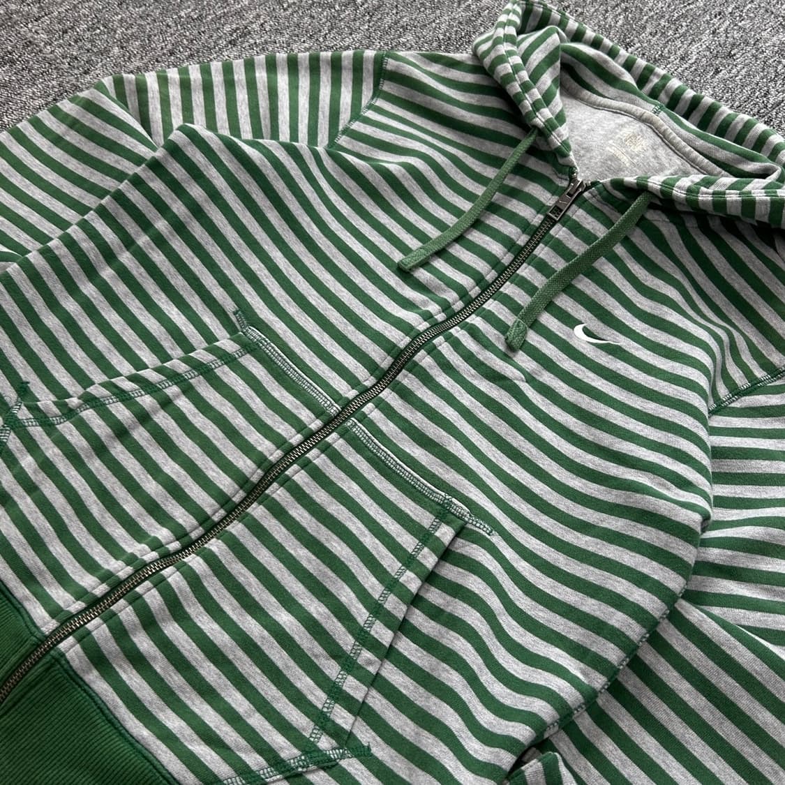 나이키 그린 스트라이프 후드집업 상품이미지2