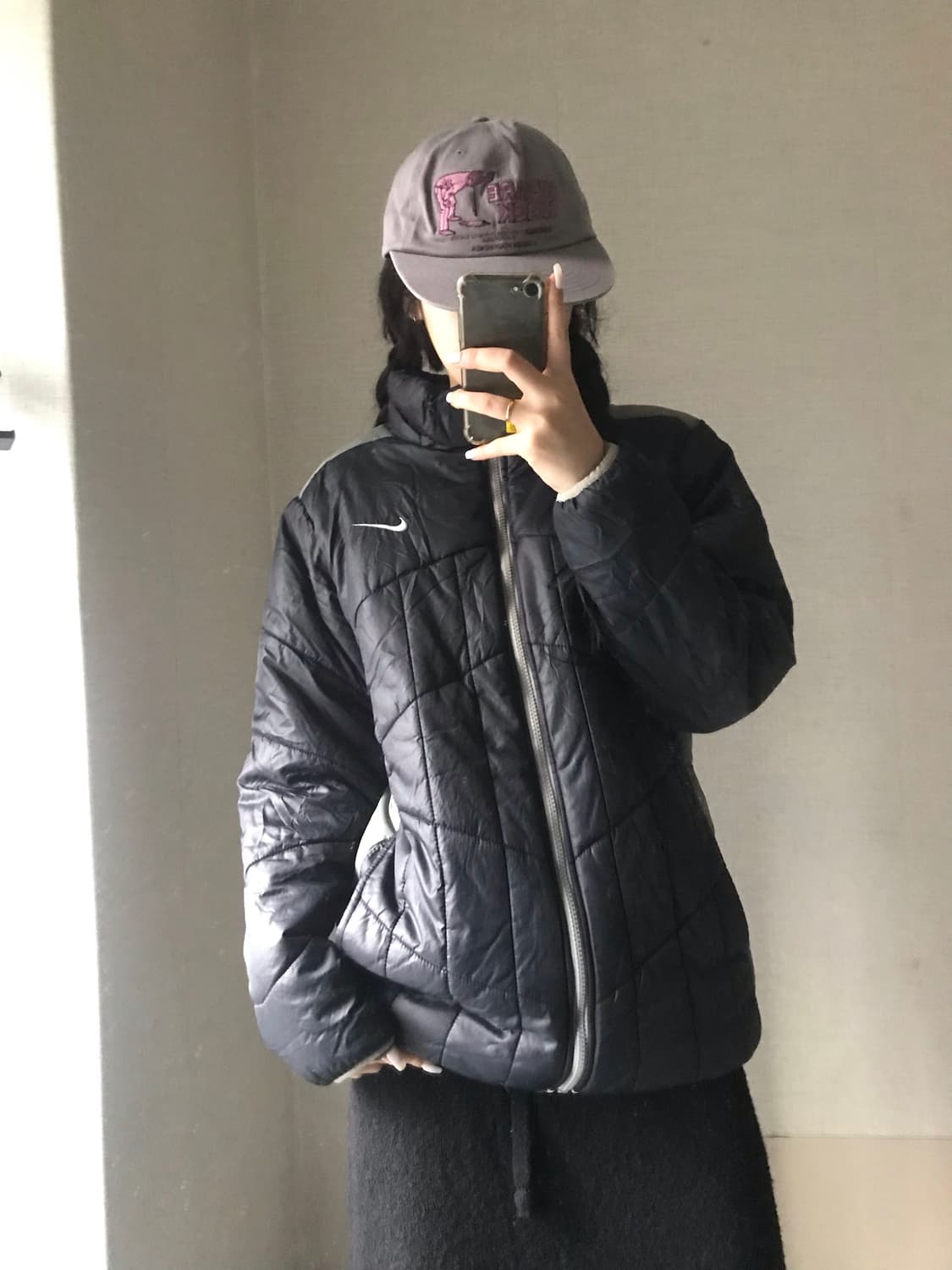 나이키 블랙 카키 패딩 상품이미지2