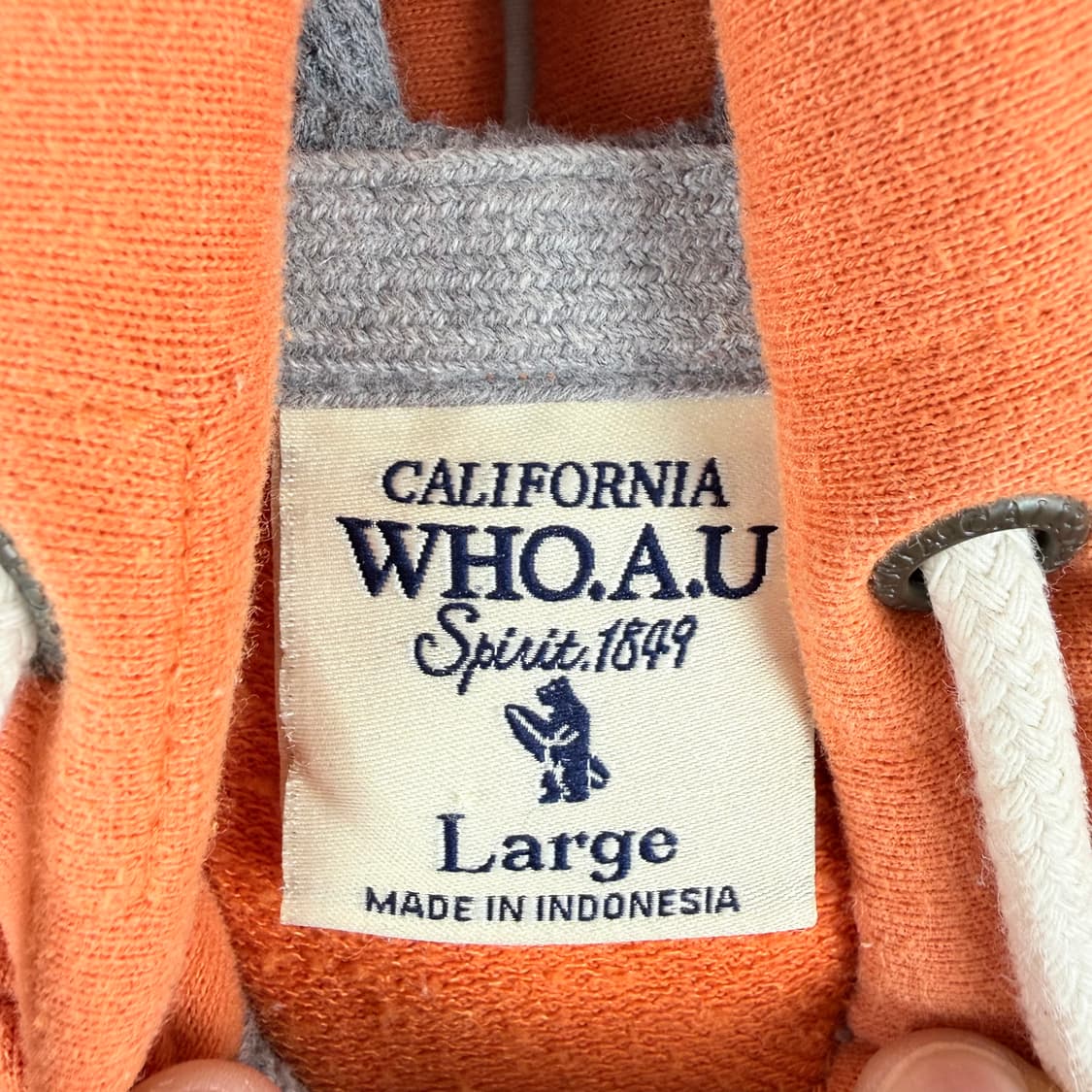 (L) 후아유 패치로고 후드집업 오렌지 상품이미지3