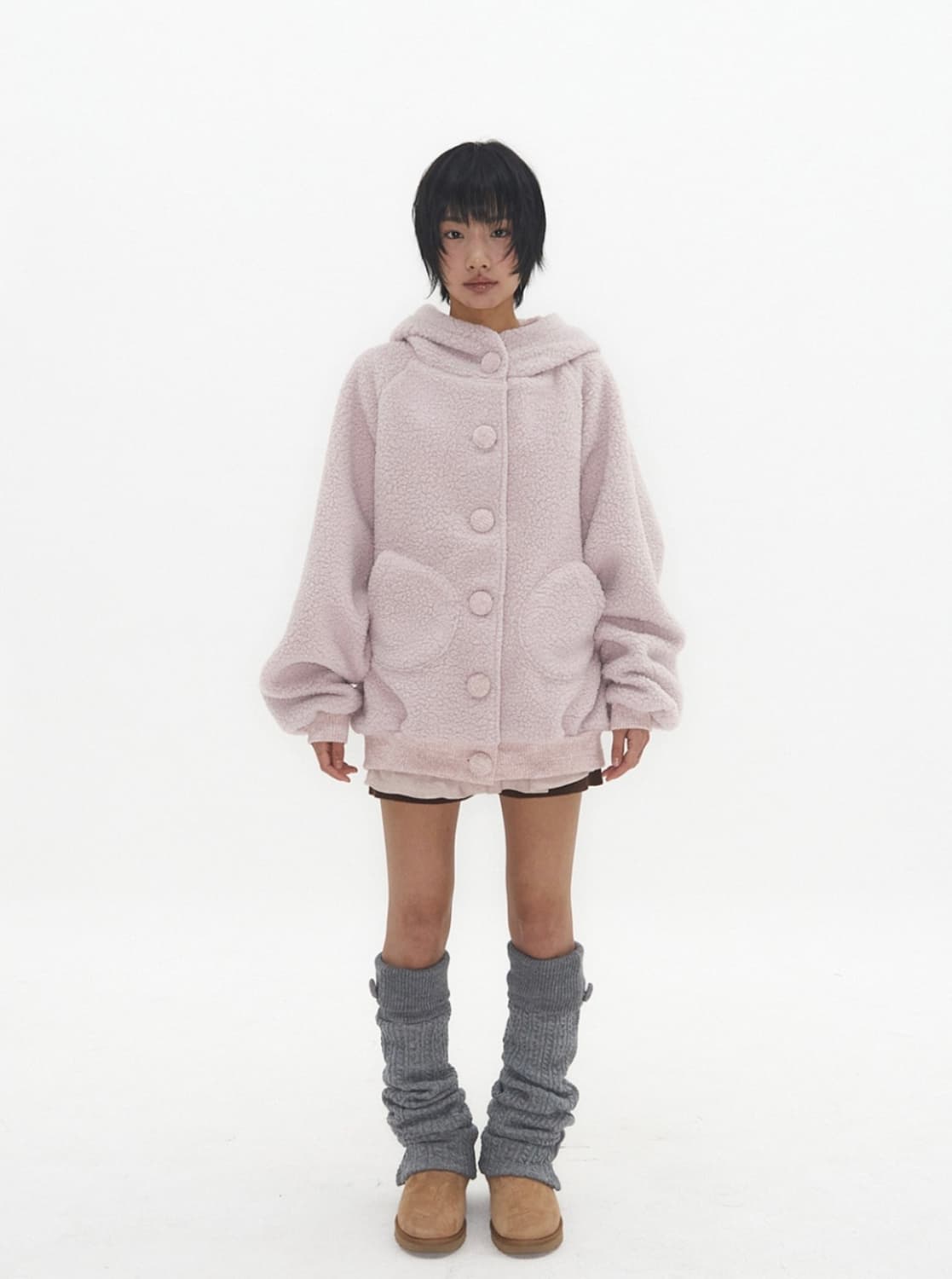 익스파이어드걸 Sherpa Cloud Jacket Misty Pink 상품이미지4