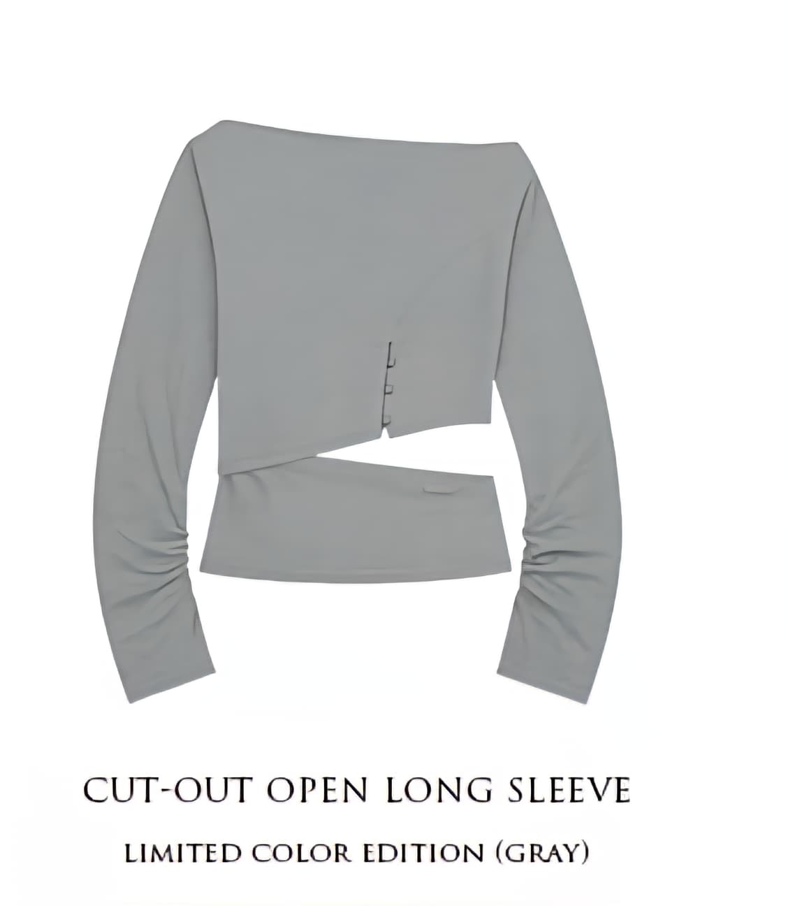 에트오소매 컷 아웃 오픈 롱슬리브 그레이 상품이미지1