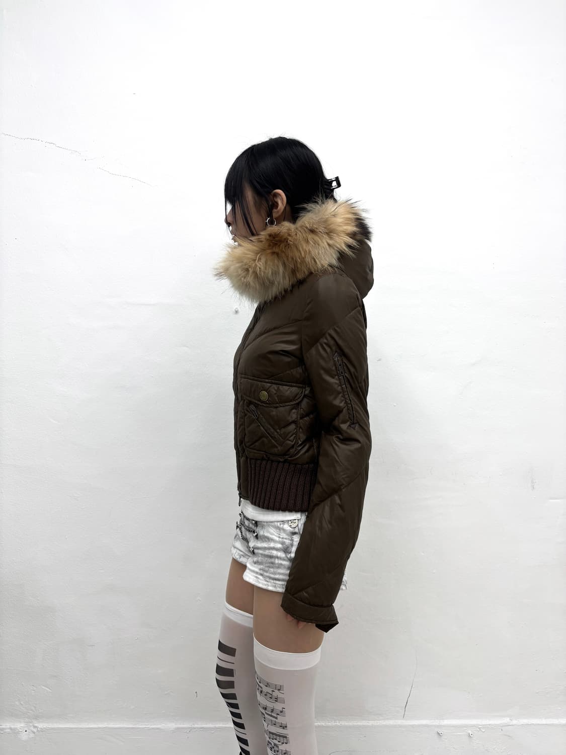 Black by Moussy fur trimmed ribbed parka 상품이미지3