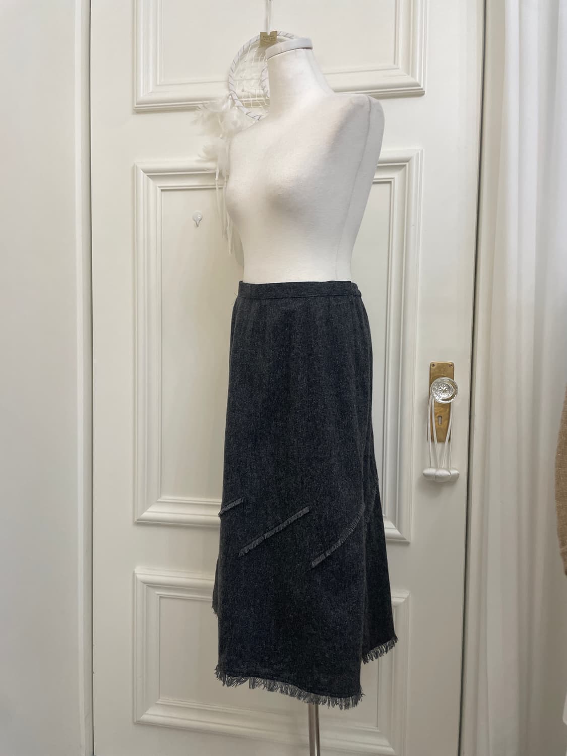 charcoal wool warm skirt 상품이미지2