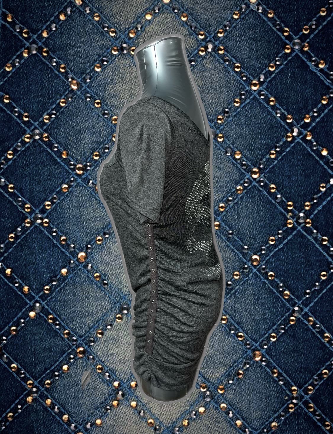 빈티지 오네갸루 컷아웃 셔링 반팔 상품이미지2