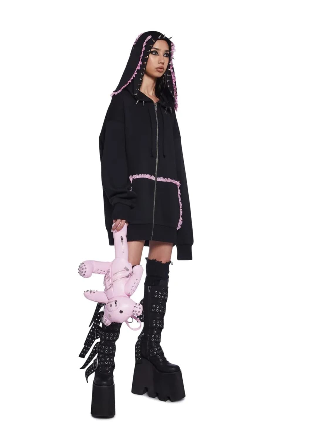 돌스킬 핑크 후드 집업  상품이미지4