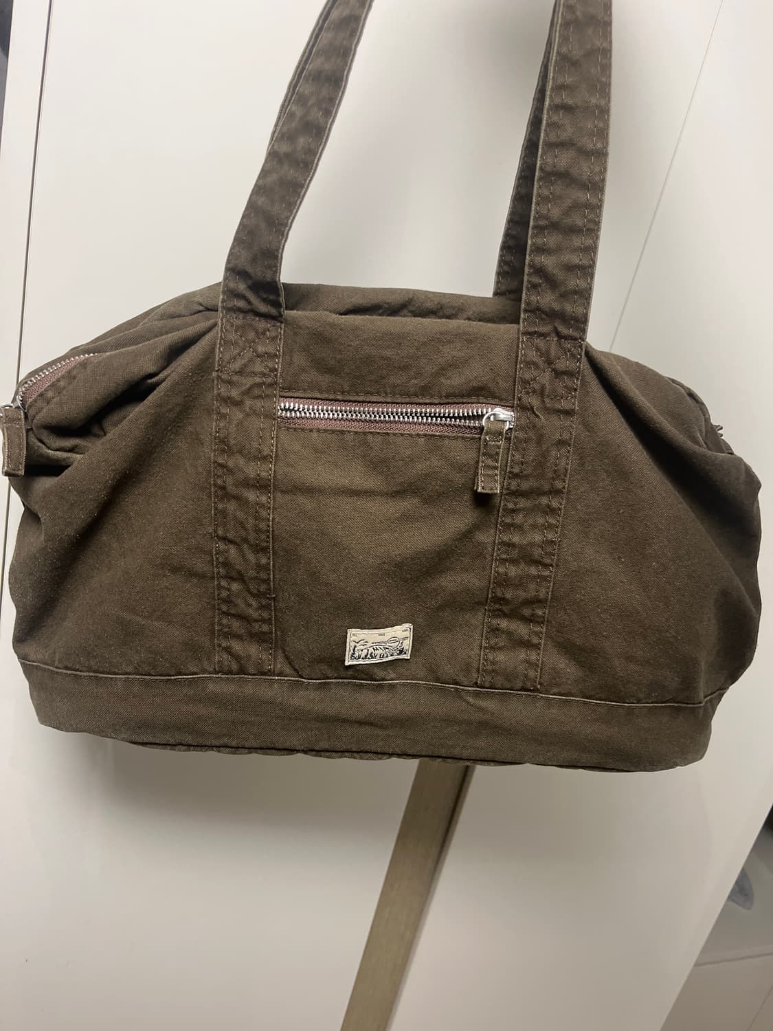 밀로아카이브 빈티지 플랩 포켓 더플백 워시드 브라운 상품이미지1