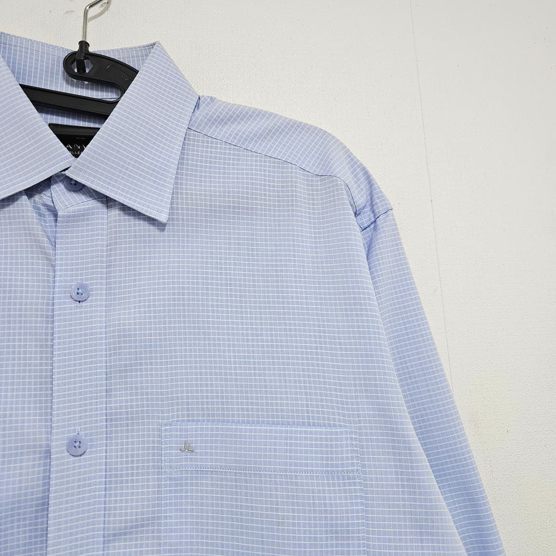 95 랑방 컬렉션 스카이블루 체크 드레스 셔츠 상품이미지3