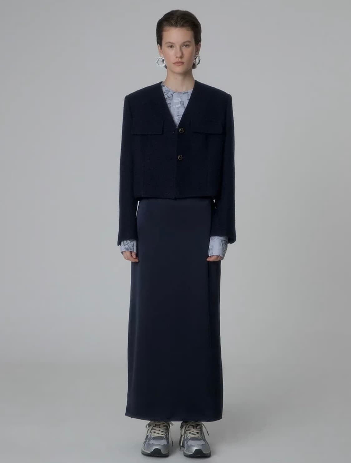 Raive 레이브 네이비 트위드 자켓 상품이미지4