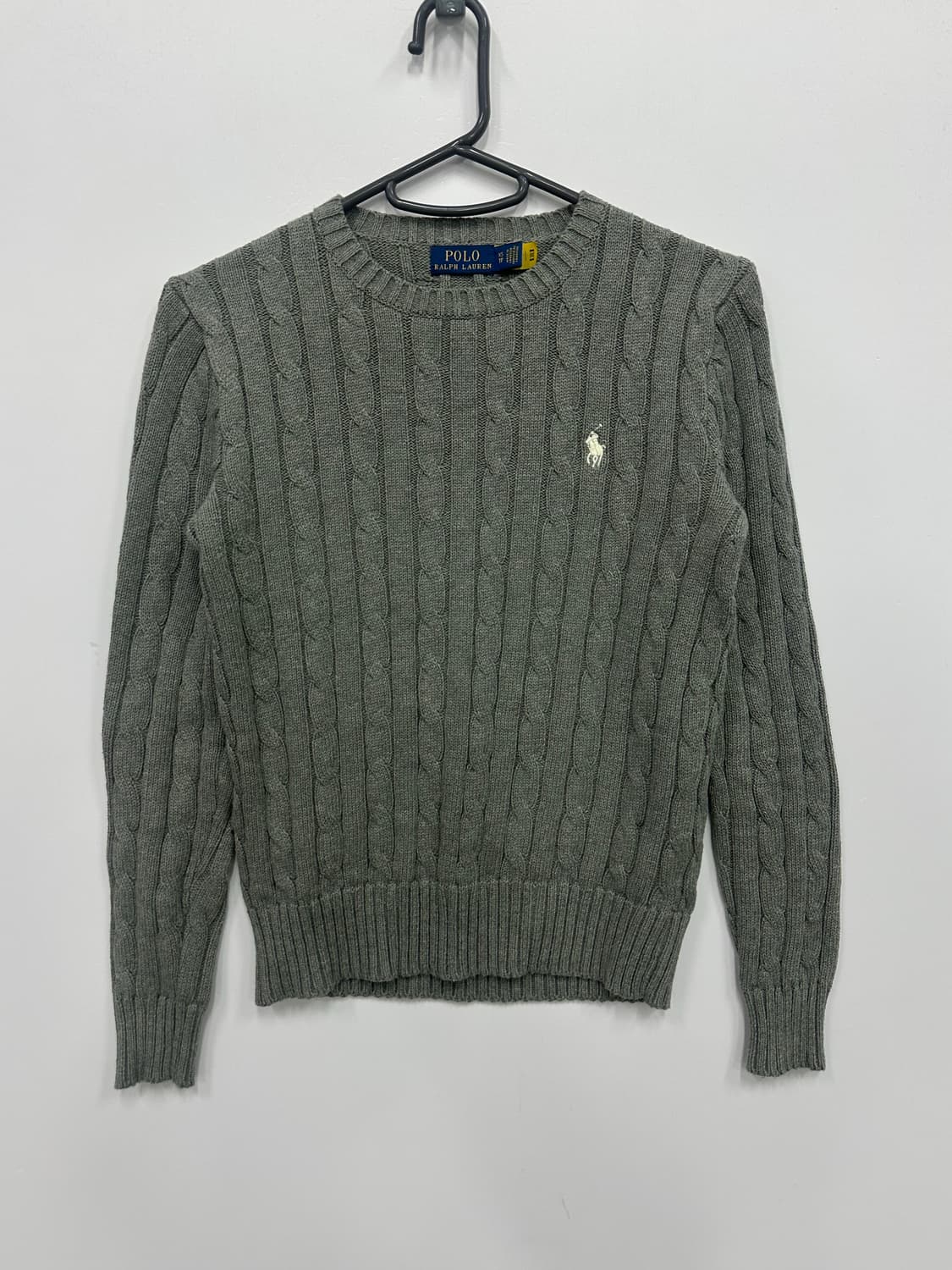 폴로 그레이 꽈배기 니트  상품이미지1