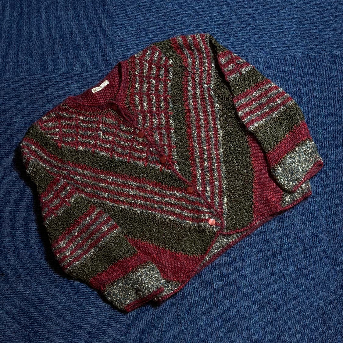 빈티지 스트라이프 짜임 가디건 상품이미지1