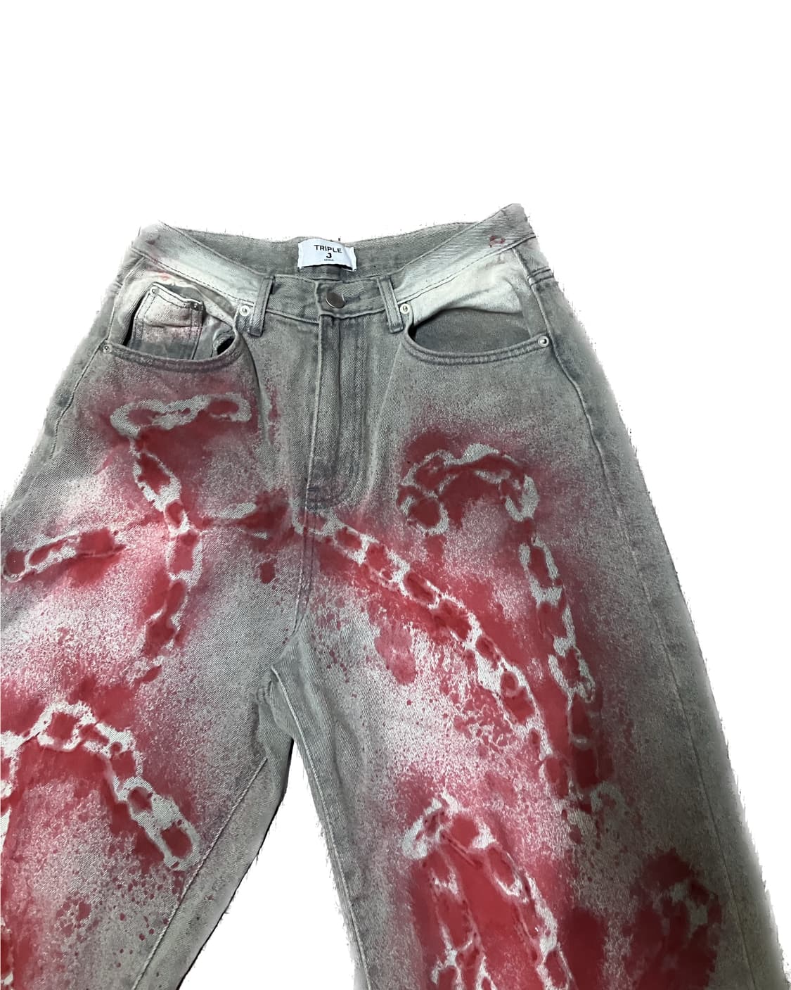 Red chain custom gray pants 상품이미지5