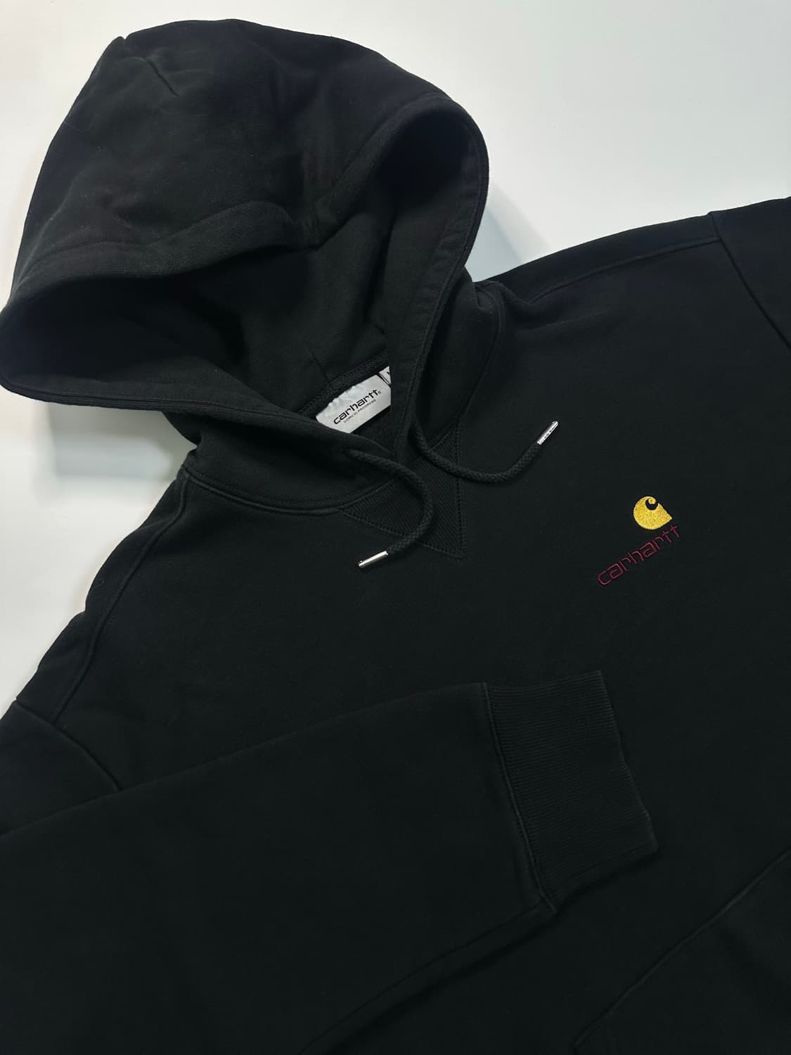 칼하트 블랙 로고 자수 후드 상품이미지1