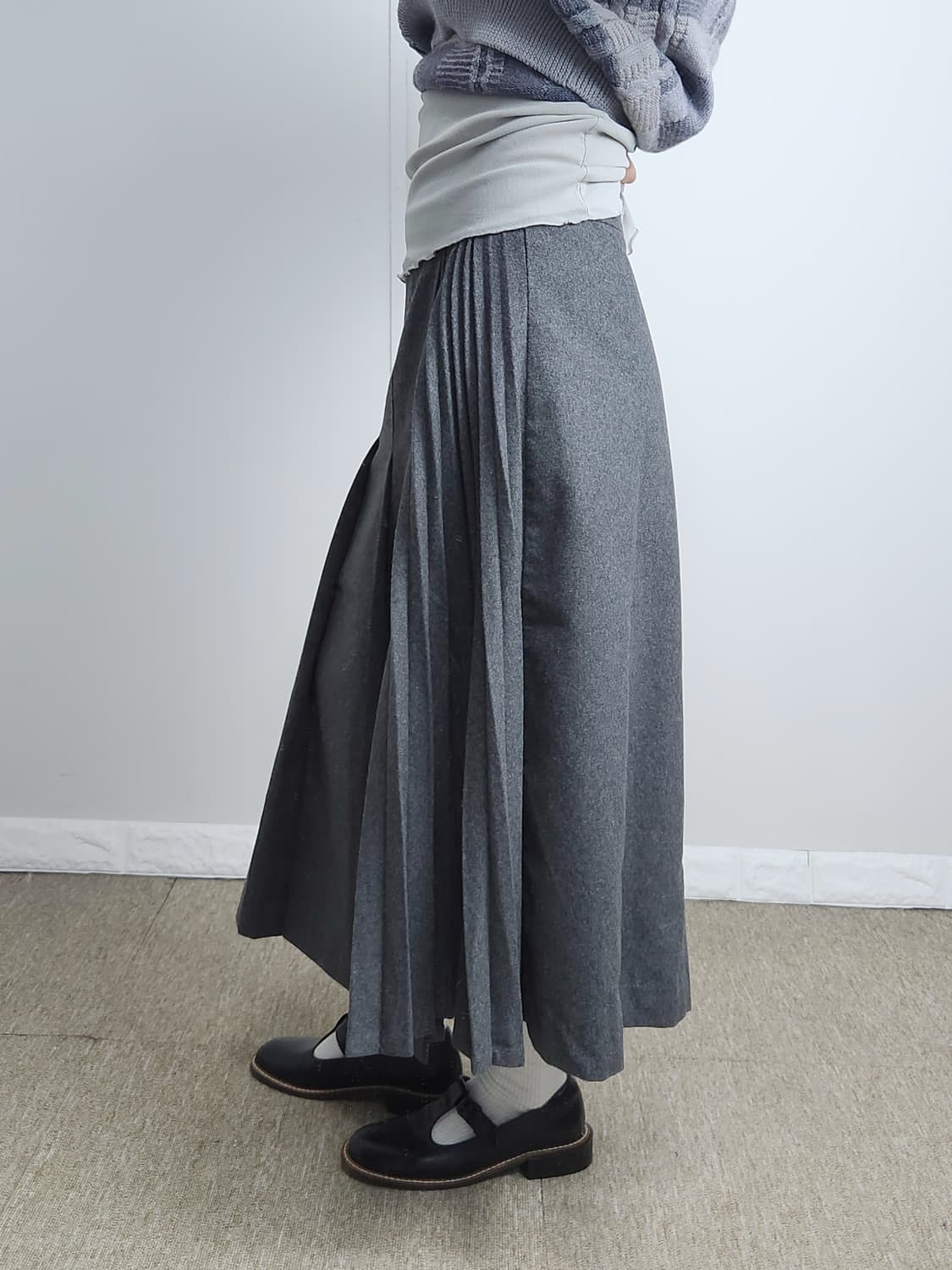 (Celebshop Edition)플리츠 롱 스커트 상품이미지3