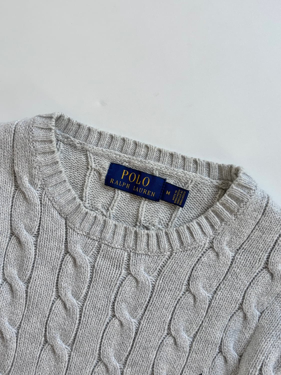Polo 폴로 랄프로렌 신형 라이트그레이컬러 코튼 케이블 니트 상품이미지4