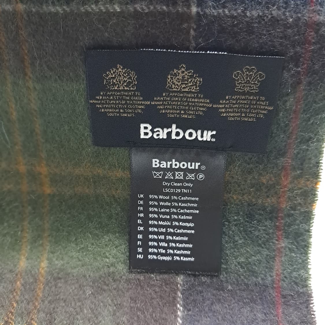 MX544 바버 울캐시미어 클래식타탄 올리브 머플러 목도리 상품이미지4