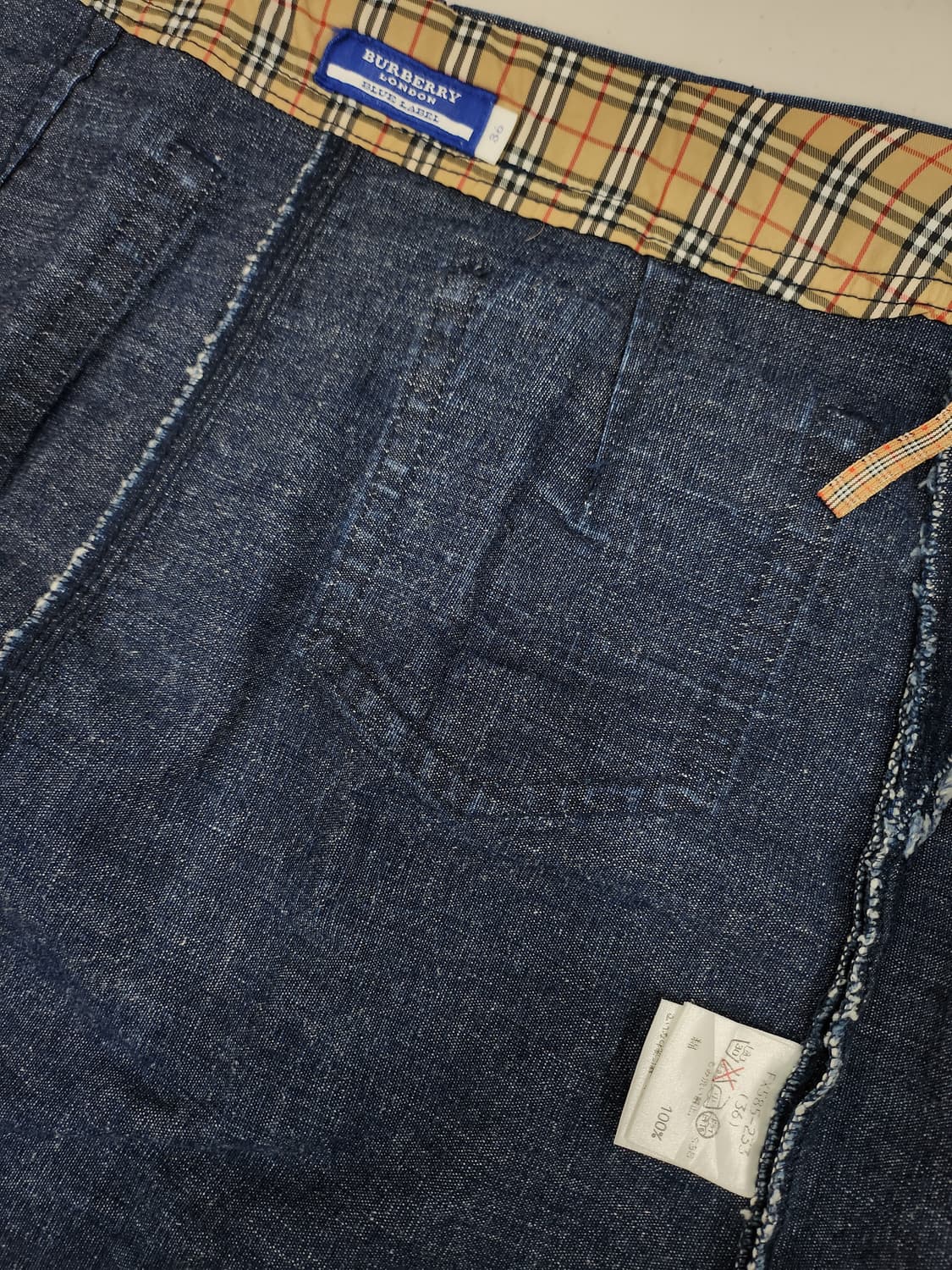 버버리 블루라벨 데님 버튼 스커트 36  노바체크 플라워 프린트 A라인
 상품이미지8