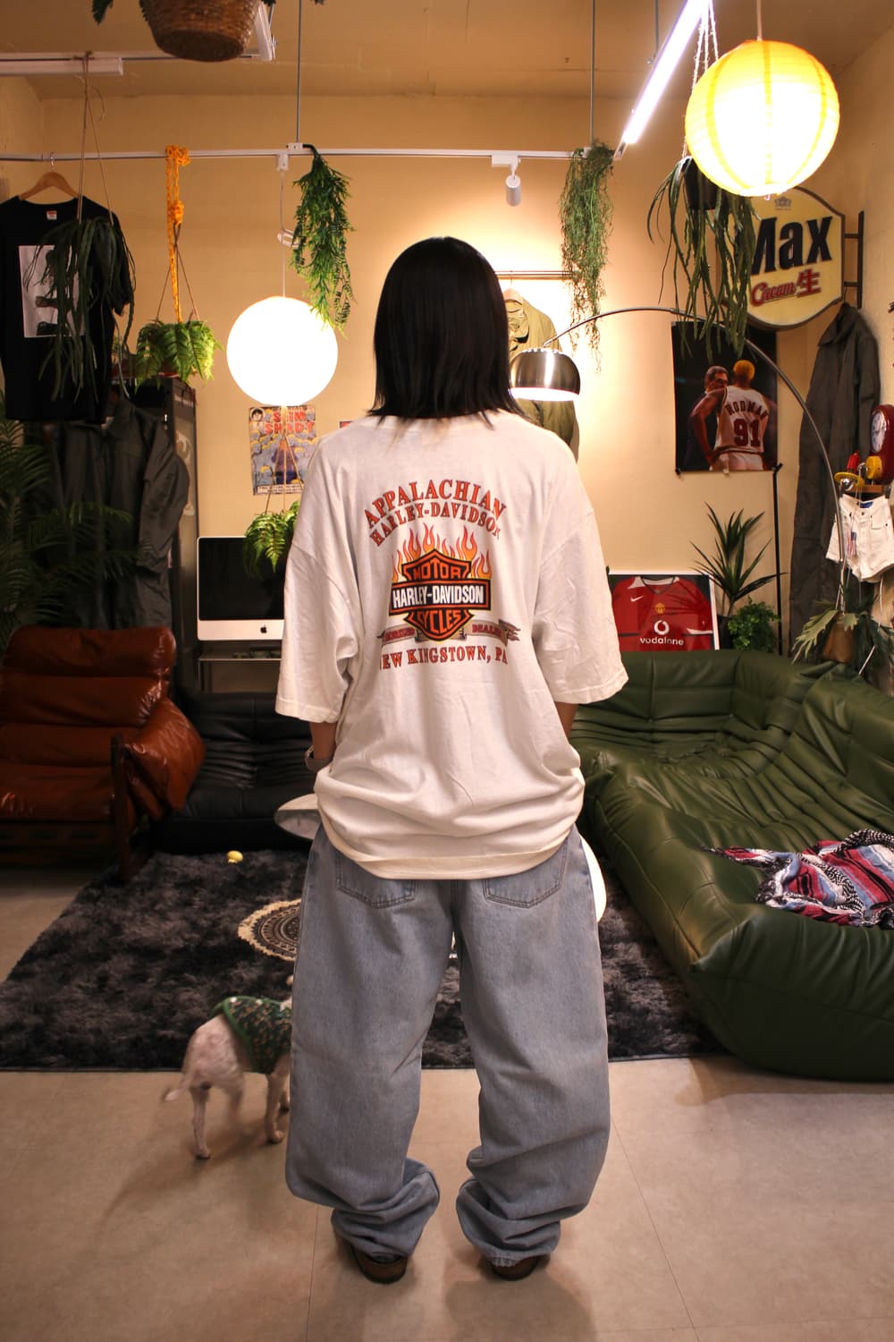 2000s USA Harley-Davidson flame T-shirt 상품이미지1