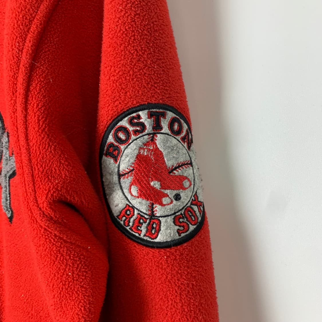 MLB 보스턴 레드삭스 레드 플리스 후드 점퍼 상품이미지5
