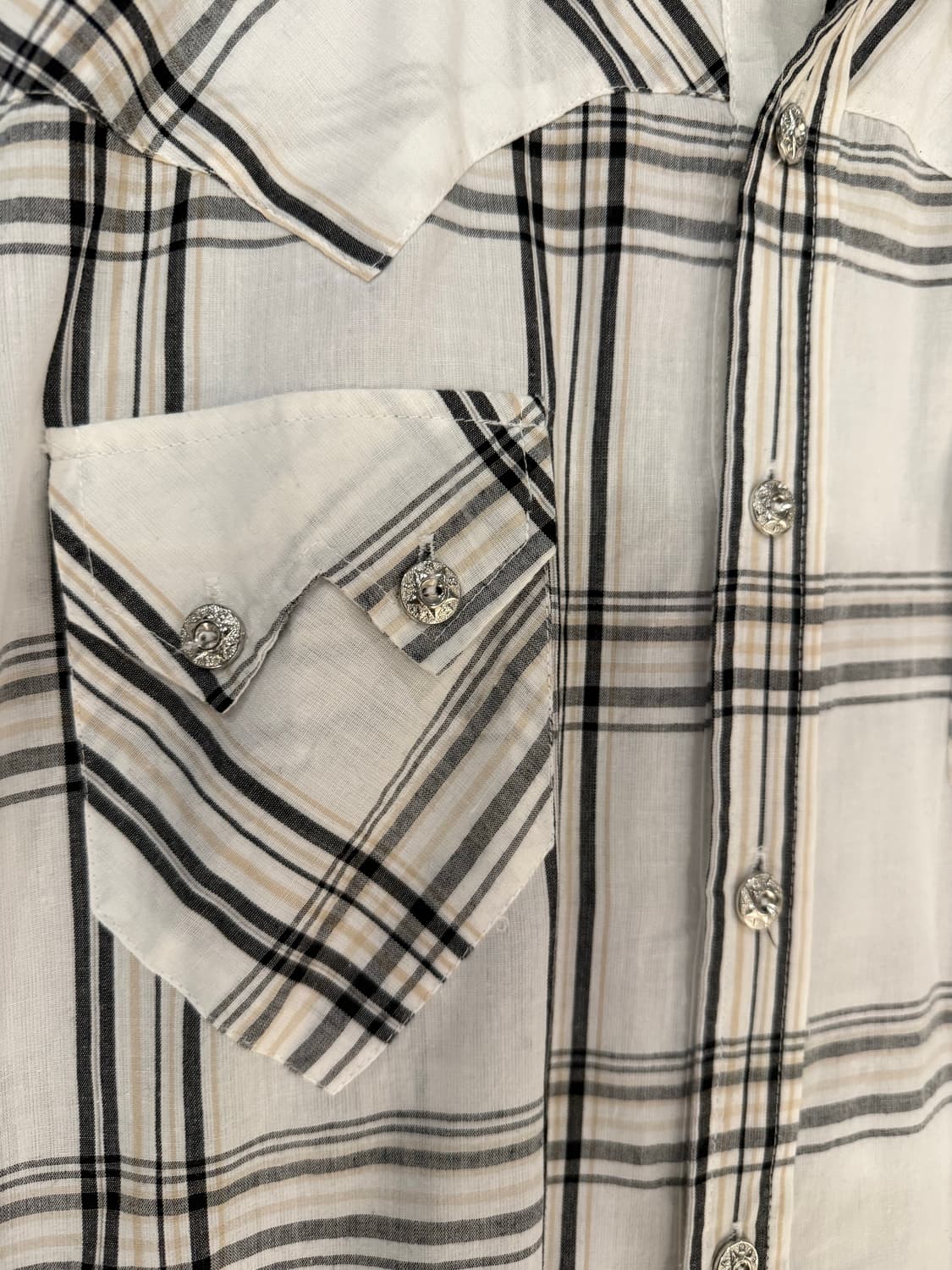 skull printing detail check shirt 상품이미지7