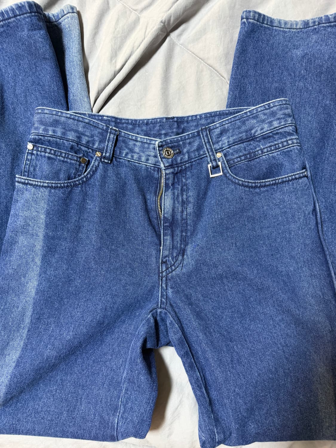 [46] 우영미 파이핑 디테일 워싱 와이드 데님 팬츠 상품이미지5