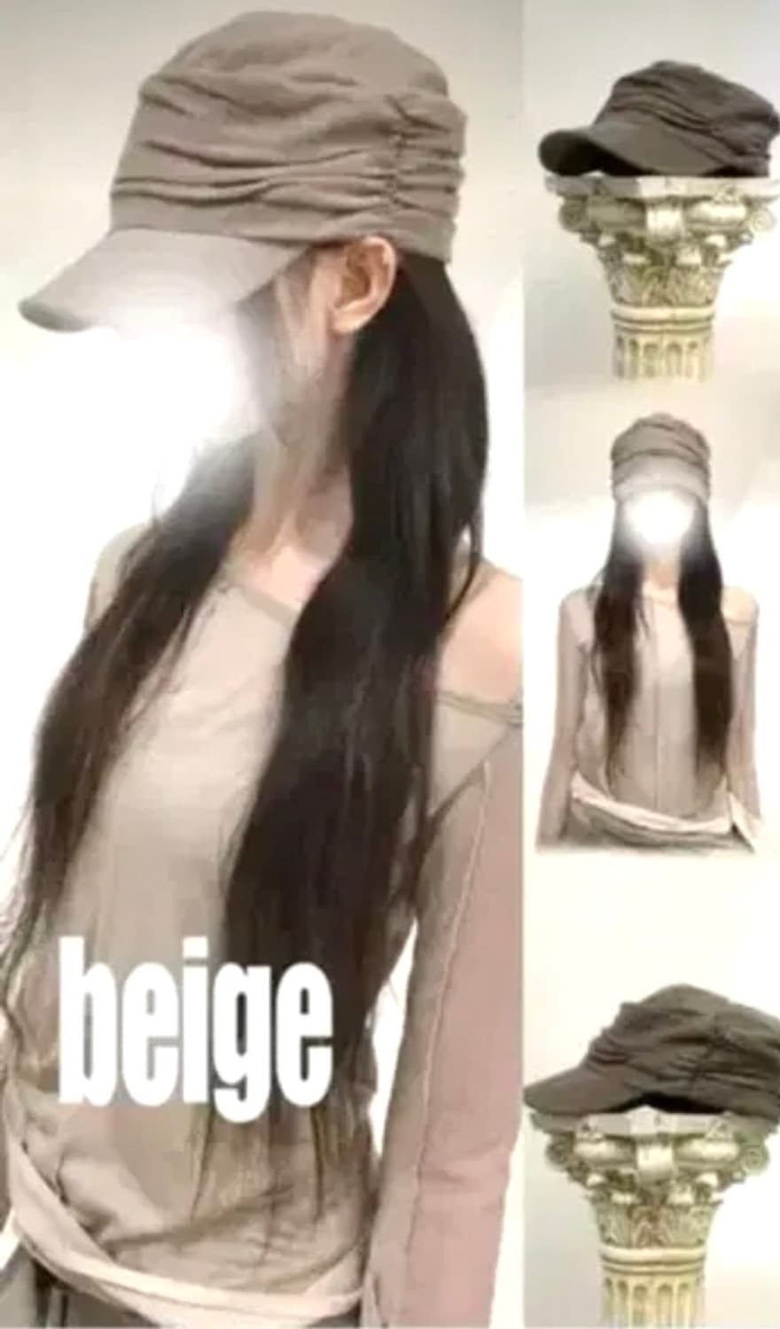 파우닝133 빈티지 모자 베이지 상품이미지1