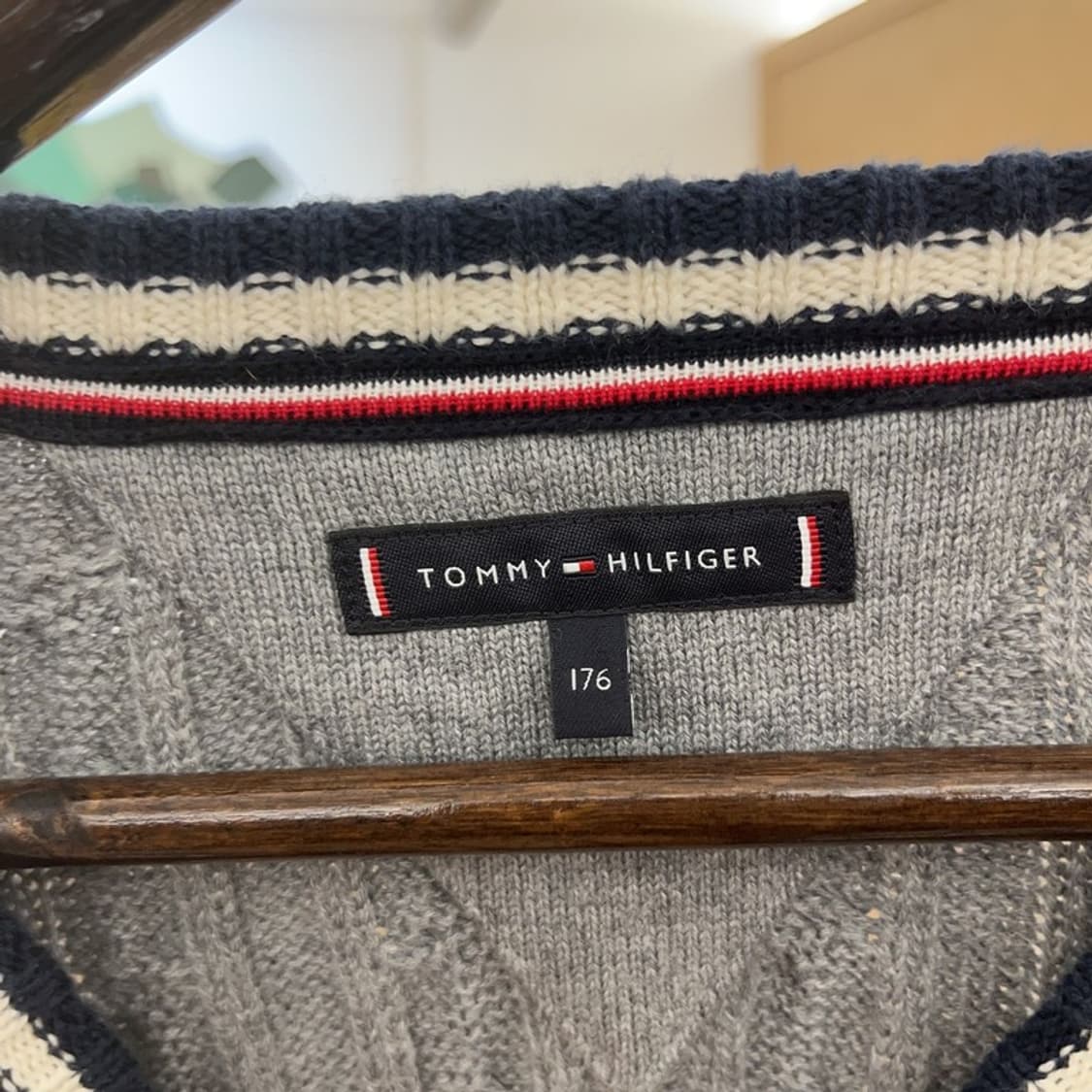 타미힐피거 빈티지 레트로 캐주얼 배색 꽈배기 니트 176 C09552 상품이미지5
