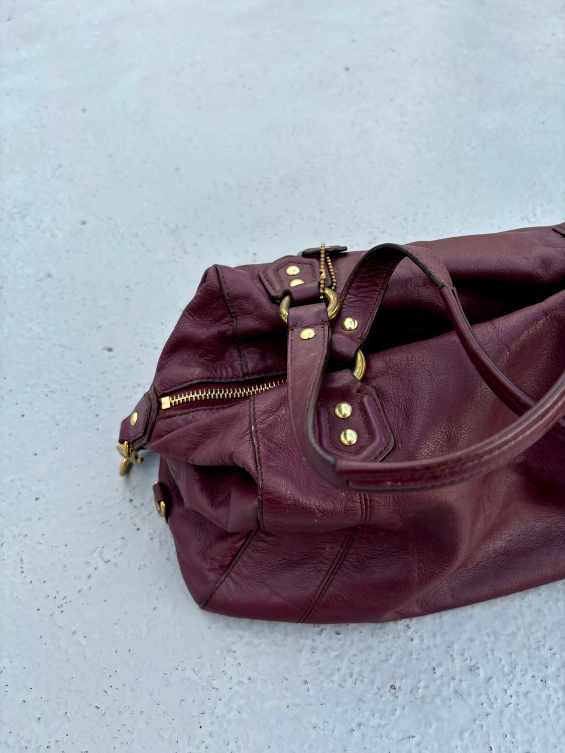 “Coach”00’s Burgundy Buckle Leather Bag 상품이미지6